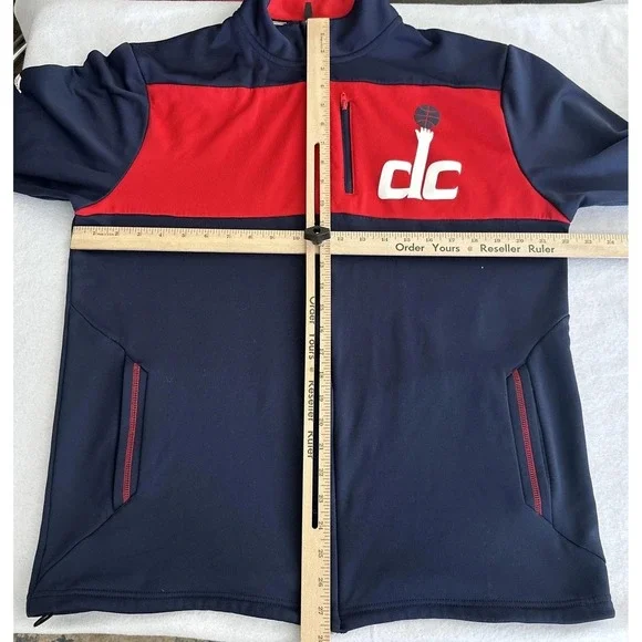Washington Wizards‎ Jacket Mens Large Blue NBA Basketball ClimaWarm Adidas Zip - Picture 14 of 16